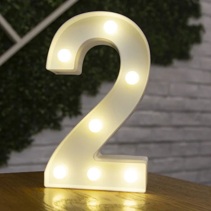 Alphabet Letter LED Lights Luminous Number Lamp Decor  Battery Night Light for home Wedding Birthday Christmas party Decoration - Slobuy