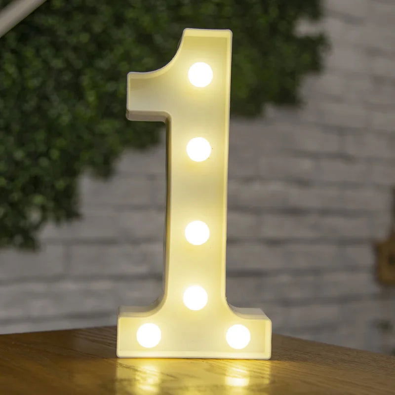 Alphabet Letter LED Lights Luminous Number Lamp Decor  Battery Night Light for home Wedding Birthday Christmas party Decoration - Slobuy