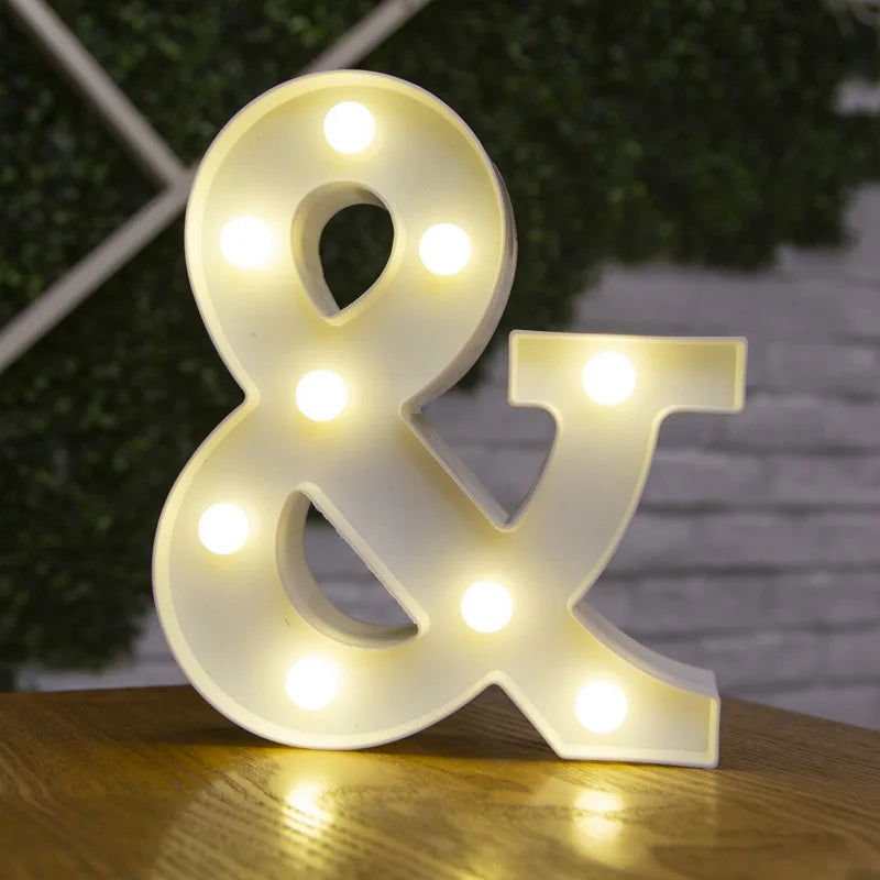 Alphabet Letter LED Lights Luminous Number Lamp Decor  Battery Night Light for home Wedding Birthday Christmas party Decoration - Slobuy