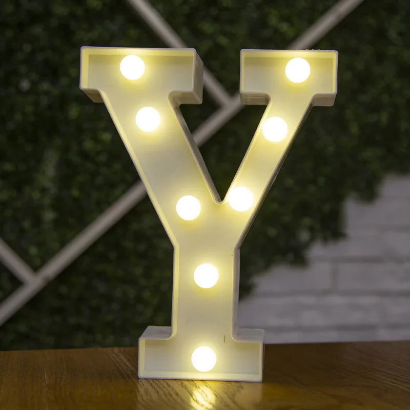 Alphabet Letter LED Lights Luminous Number Lamp Decor  Battery Night Light for home Wedding Birthday Christmas party Decoration - Slobuy