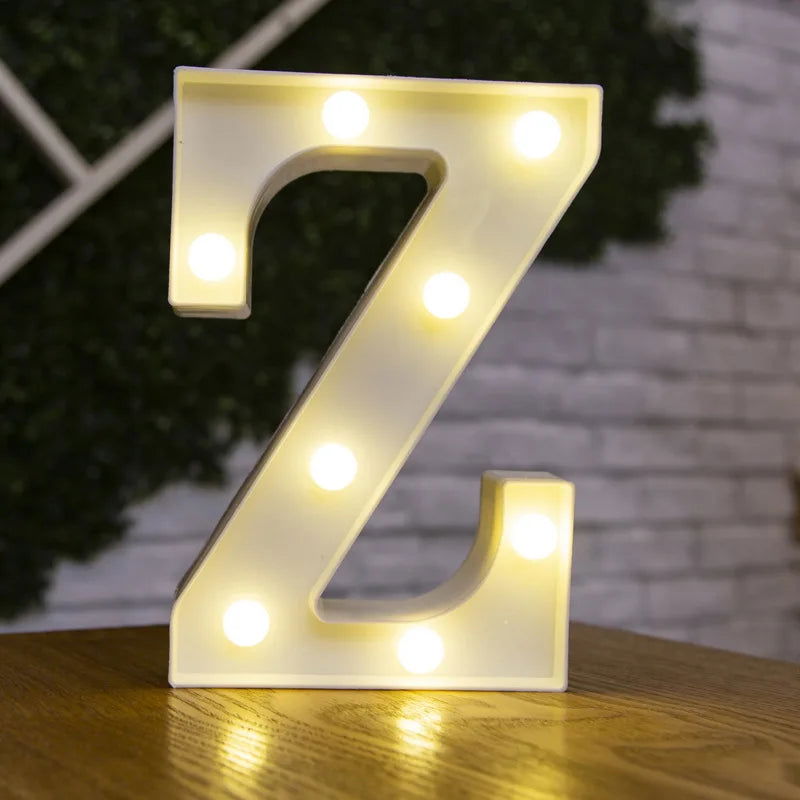Alphabet Letter LED Lights Luminous Number Lamp Decor  Battery Night Light for home Wedding Birthday Christmas party Decoration - Slobuy
