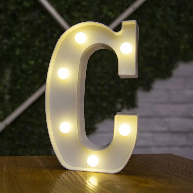Alphabet Letter LED Lights Luminous Number Lamp Decor  Battery Night Light for home Wedding Birthday Christmas party Decoration - Slobuy