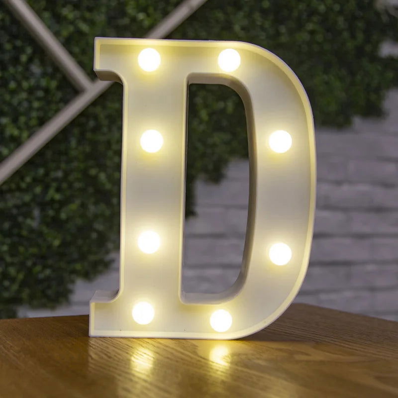 Alphabet Letter LED Lights Luminous Number Lamp Decor  Battery Night Light for home Wedding Birthday Christmas party Decoration - Slobuy