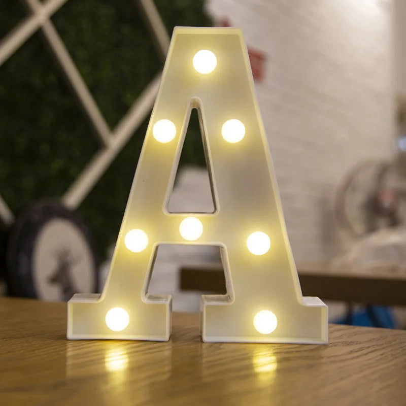 Alphabet Letter LED Lights Luminous Number Lamp Decor  Battery Night Light for home Wedding Birthday Christmas party Decoration - Slobuy