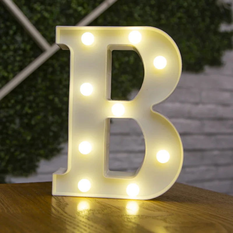 Alphabet Letter LED Lights Luminous Number Lamp Decor  Battery Night Light for home Wedding Birthday Christmas party Decoration - Slobuy