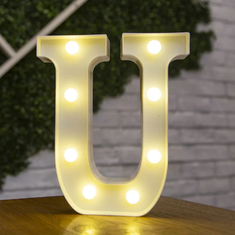Alphabet Letter LED Lights Luminous Number Lamp Decor  Battery Night Light for home Wedding Birthday Christmas party Decoration - Slobuy