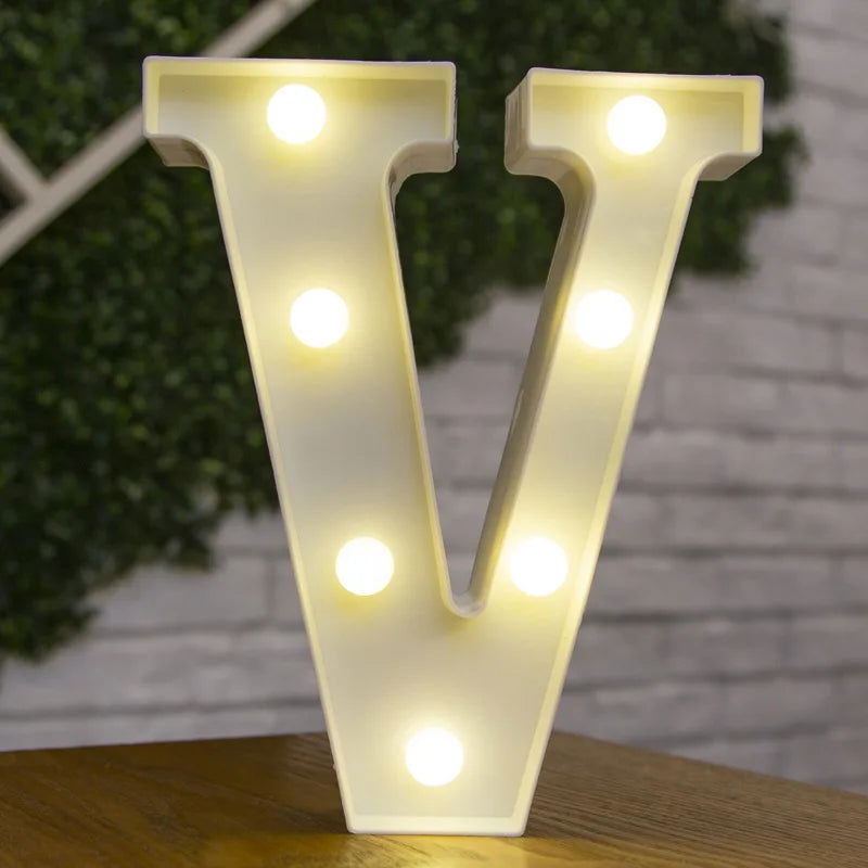 Alphabet Letter LED Lights Luminous Number Lamp Decor  Battery Night Light for home Wedding Birthday Christmas party Decoration - Slobuy