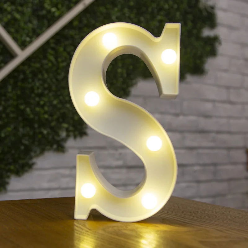 Alphabet Letter LED Lights Luminous Number Lamp Decor  Battery Night Light for home Wedding Birthday Christmas party Decoration - Slobuy