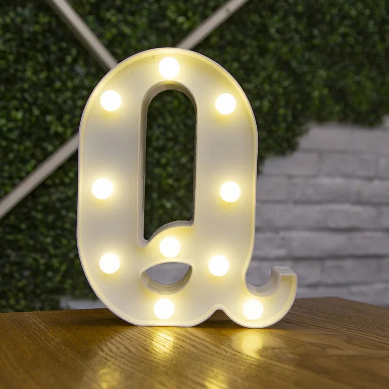 Alphabet Letter LED Lights Luminous Number Lamp Decor  Battery Night Light for home Wedding Birthday Christmas party Decoration - Slobuy