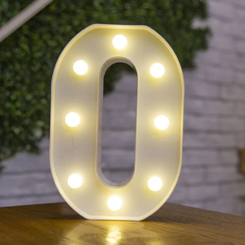 Alphabet Letter LED Lights Luminous Number Lamp Decor  Battery Night Light for home Wedding Birthday Christmas party Decoration - Slobuy