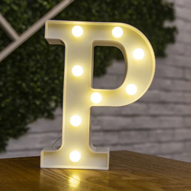 Alphabet Letter LED Lights Luminous Number Lamp Decor  Battery Night Light for home Wedding Birthday Christmas party Decoration - Slobuy