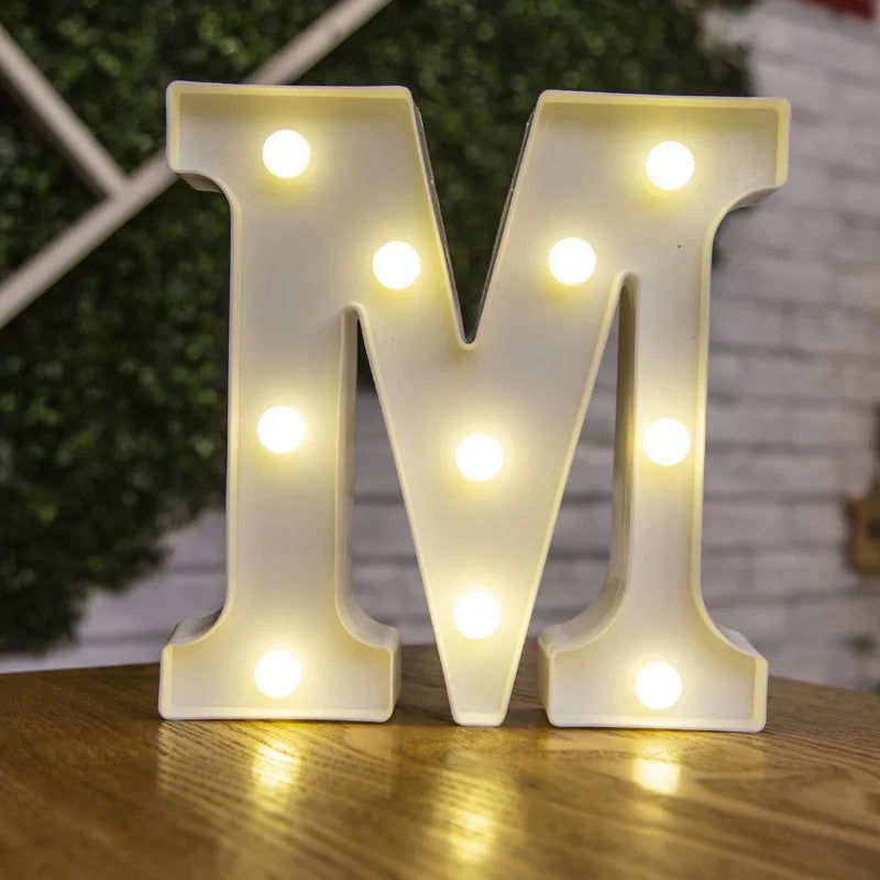 Alphabet Letter LED Lights Luminous Number Lamp Decor  Battery Night Light for home Wedding Birthday Christmas party Decoration - Slobuy