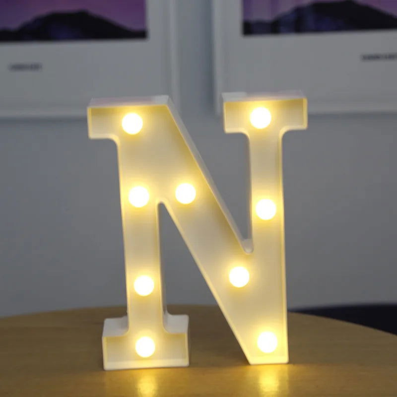 Alphabet Letter LED Lights Luminous Number Lamp Decor  Battery Night Light for home Wedding Birthday Christmas party Decoration - Slobuy