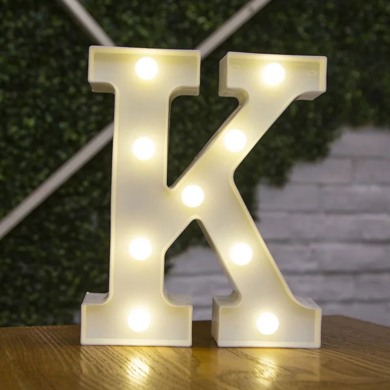 Alphabet Letter LED Lights Luminous Number Lamp Decor  Battery Night Light for home Wedding Birthday Christmas party Decoration - Slobuy