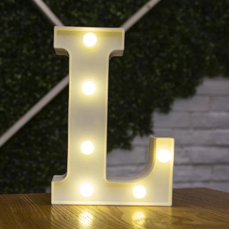 Alphabet Letter LED Lights Luminous Number Lamp Decor  Battery Night Light for home Wedding Birthday Christmas party Decoration - Slobuy