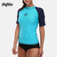 Anfilia Women Short Sleeve Rashguard Shirt Swimsuit Patchwork Swimwear Surfing Top Hiking Shirt Rash Guard UPF50+ - Slobuy