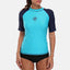 Anfilia Women Short Sleeve Rashguard Shirt Swimsuit Patchwork Swimwear Surfing Top Hiking Shirt Rash Guard UPF50+ - Slobuy