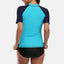 Anfilia Women Short Sleeve Rashguard Shirt Swimsuit Patchwork Swimwear Surfing Top Hiking Shirt Rash Guard UPF50+ - Slobuy