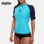 Anfilia Women Short Sleeve Rashguard Shirt Swimsuit Patchwork Swimwear Surfing Top Hiking Shirt Rash Guard UPF50+ - Slobuy