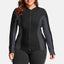 Anfilia Women's Rashgurd Top Plus Size Long Sleeves Zipper Swimming Shirts UPF50+ UV-Protection Rash Guard - Slobuy