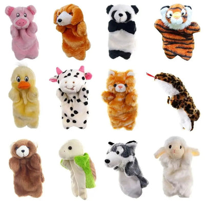 Animal Hand Puppet Cat Dolls Plush Hand Doll Puppets for Telling Story Cartoon Plush Toys - Slobuy