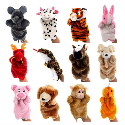 Animal Hand Puppet Cat Dolls Plush Hand Doll Puppets for Telling Story Cartoon Plush Toys - Slobuy