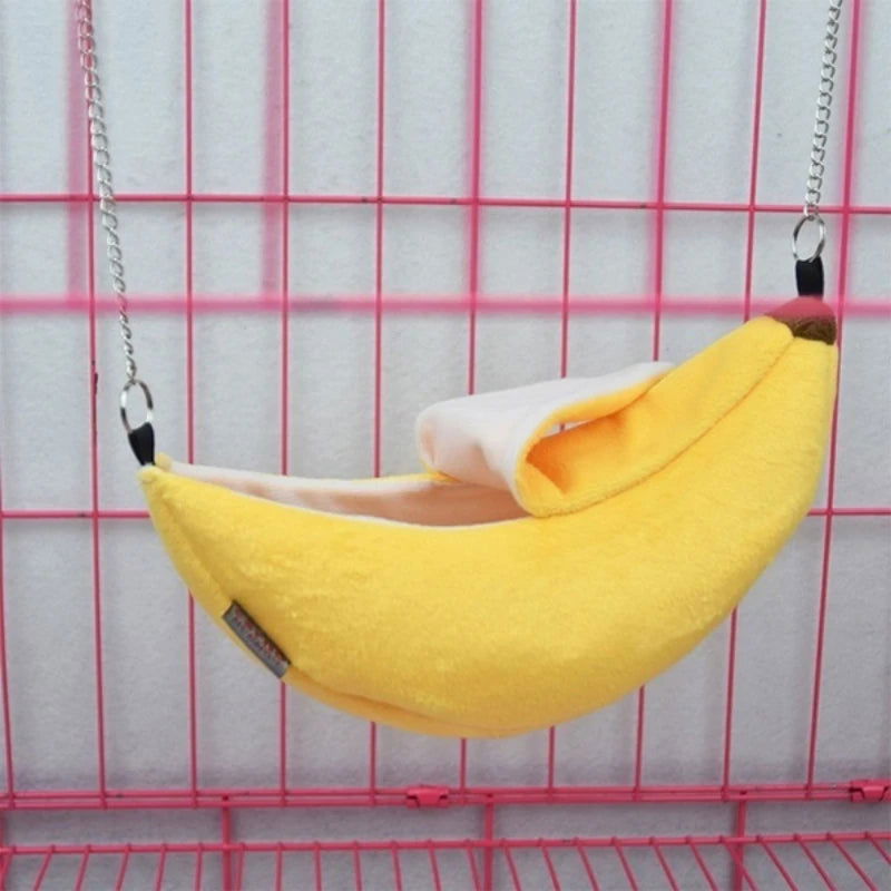 Animals Design Pet Banana Hamster Rat Hammock Cage House Nest  Hamster Warm House  Small Animal Hammock - Slobuy