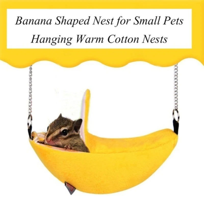 Animals Design Pet Banana Hamster Rat Hammock Cage House Nest  Hamster Warm House  Small Animal Hammock - Slobuy