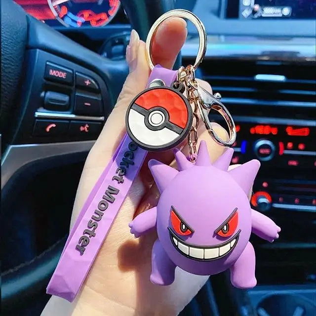 Anime Action Figure Pikachu Psyduck Charmander Snorlax Squirtle Bag Keyring Pendant Birthday Gifts Anime llaveros Keychain - Slobuy