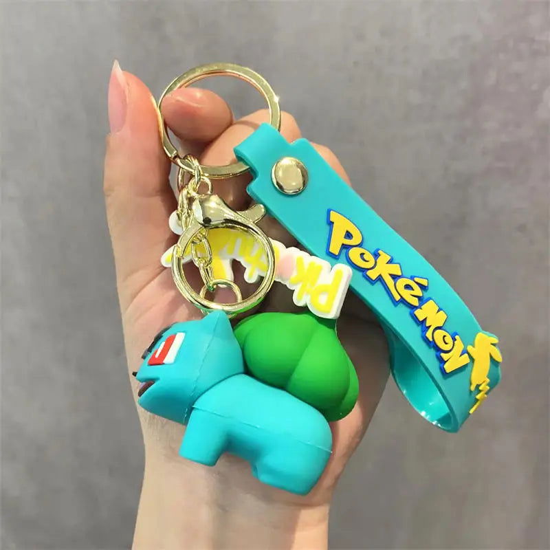 Anime Action Figure Pikachu Psyduck Charmander Snorlax Squirtle Bag Keyring Pendant Birthday Gifts Anime llaveros Keychain - Slobuy