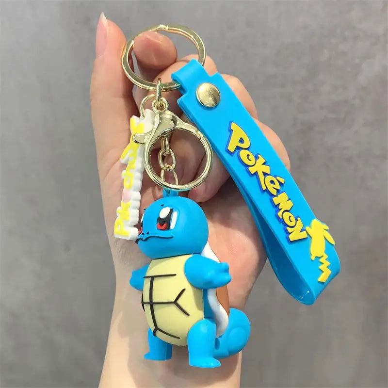 Anime Action Figure Pikachu Psyduck Charmander Snorlax Squirtle Bag Keyring Pendant Birthday Gifts Anime llaveros Keychain - Slobuy