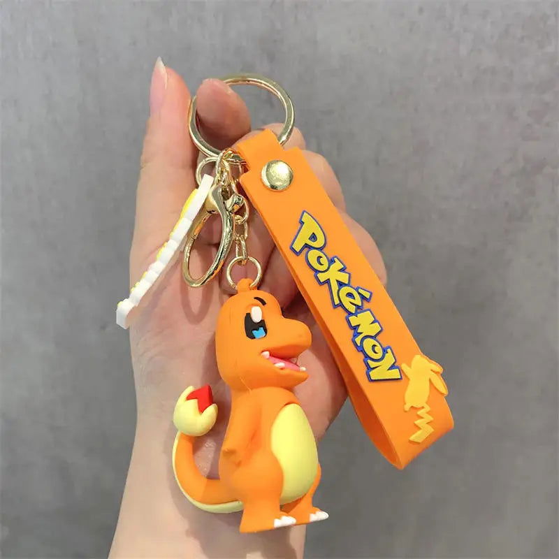 Anime Action Figure Pikachu Psyduck Charmander Snorlax Squirtle Bag Keyring Pendant Birthday Gifts Anime llaveros Keychain - Slobuy