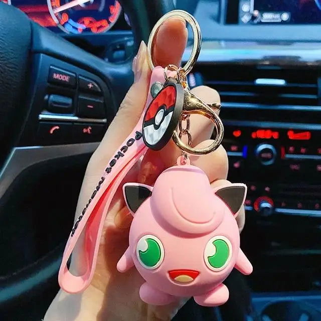 Anime Action Figure Pikachu Psyduck Charmander Snorlax Squirtle Bag Keyring Pendant Birthday Gifts Anime llaveros Keychain - Slobuy