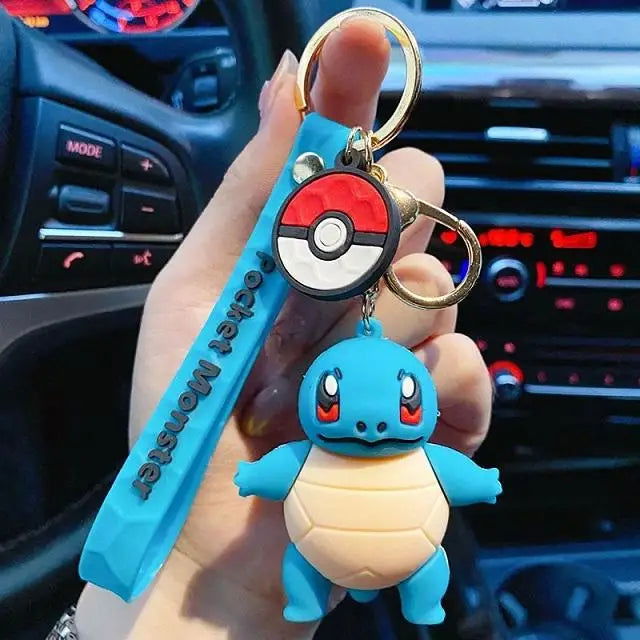 Anime Action Figure Pikachu Psyduck Charmander Snorlax Squirtle Bag Keyring Pendant Birthday Gifts Anime llaveros Keychain - Slobuy