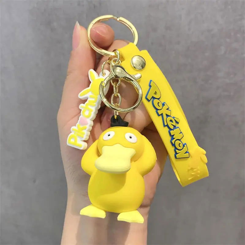 Anime Action Figure Pikachu Psyduck Charmander Snorlax Squirtle Bag Keyring Pendant Birthday Gifts Anime llaveros Keychain - Slobuy