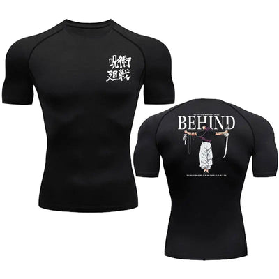 Anime Compression Shirt Men Print Breathable Football Fitness Tight Sportswear Althletic Quick Dry Rash Guard Gym Riding Tops - Slobuy