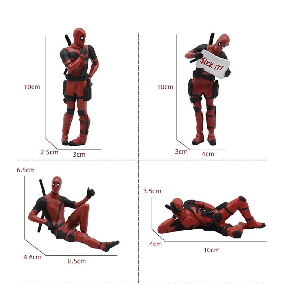 Anime Deadpool 2 Action Figure Sitting lying Posture Model Anime X-Men Mini Doll Decoration Collection Figurine Gifts - Slobuy