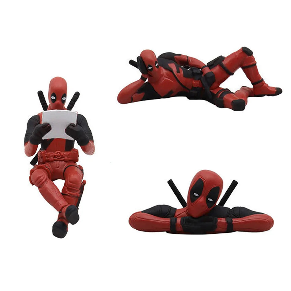 Anime Deadpool 2 Action Figure Sitting lying Posture Model Anime X-Men Mini Doll Decoration Collection Figurine Gifts - Slobuy