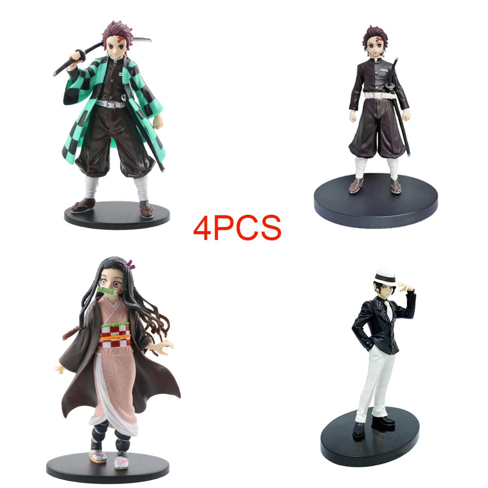 Anime Demon Slayer Figure Kamado Tanjirou Nezuko Action Figures PVC Model Toys Zenitsu Figurine Inosuke Kimetsu No Yaiba Figura - Slobuy