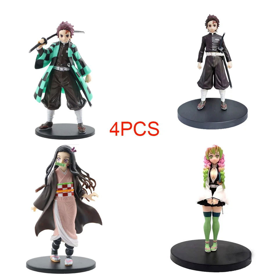 Anime Demon Slayer Figure Kamado Tanjirou Nezuko Action Figures PVC Model Toys Zenitsu Figurine Inosuke Kimetsu No Yaiba Figura - Slobuy