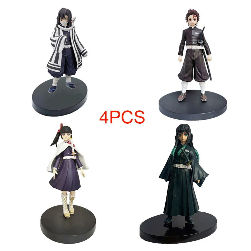 Anime Demon Slayer Figure Kamado Tanjirou Nezuko Action Figures PVC Model Toys Zenitsu Figurine Inosuke Kimetsu No Yaiba Figura - Slobuy