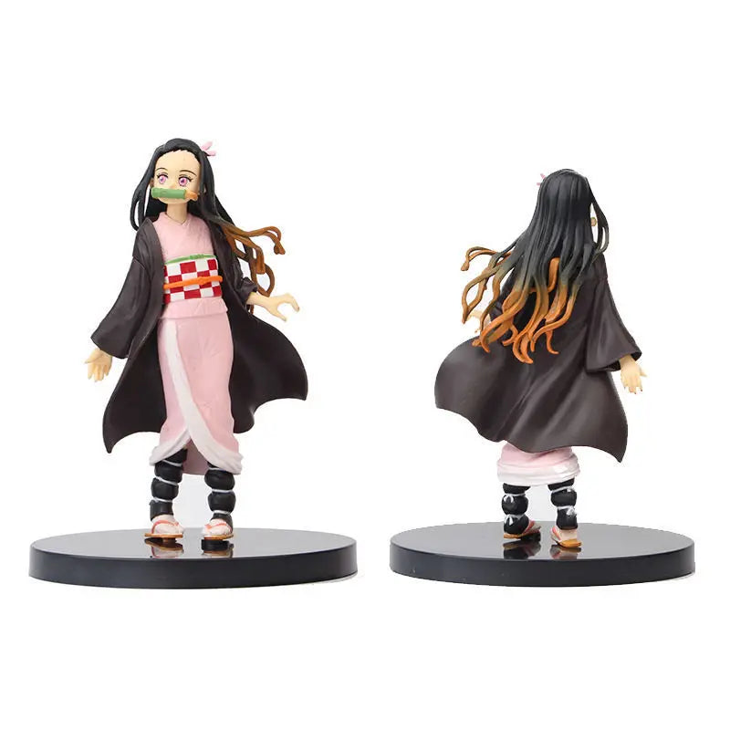 Anime Demon Slayer Figure Kamado Tanjirou Nezuko Action Figures PVC Model Toys Zenitsu Figurine Inosuke Kimetsu No Yaiba Figura - Slobuy