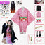 Anime Demon Slayer Nezuko Cosplay Costume Kimono Kimetsu No Yaiba Kamado Nezuko Costume Wig Womens Girls Kimono Uniform Clothes - Slobuy