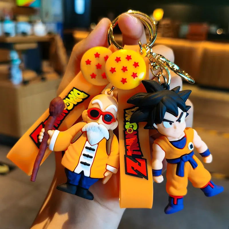 Anime Dragon Ball Keychain Fashion Jewelry Son Goku Vegeta Piccolo Action Figures 8CM PVC Key Ring for Men Women Bag Pendant - Slobuy