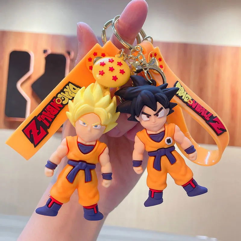 Anime Dragon Ball Keychain Fashion Jewelry Son Goku Vegeta Piccolo Action Figures 8CM PVC Key Ring for Men Women Bag Pendant - Slobuy