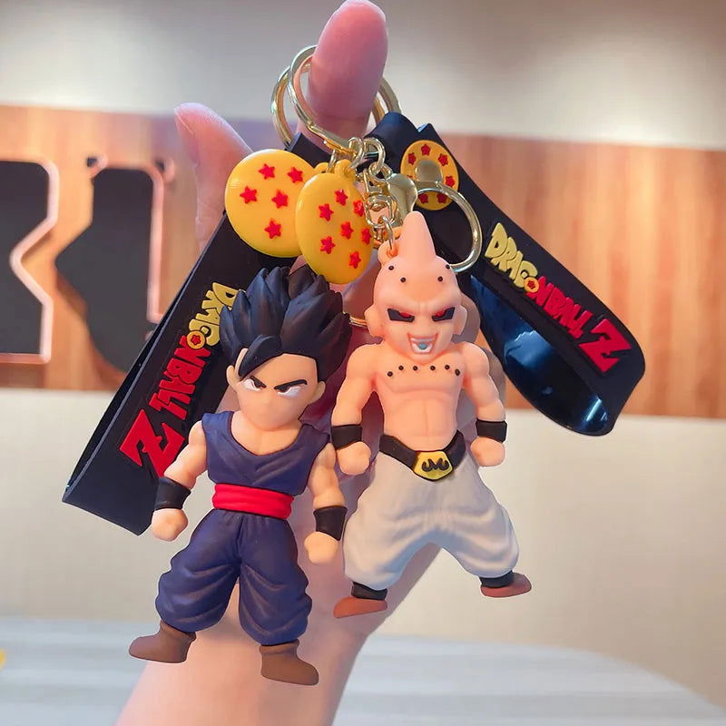 Anime Dragon Ball Keychain Fashion Jewelry Son Goku Vegeta Piccolo Action Figures 8CM PVC Key Ring for Men Women Bag Pendant - Slobuy