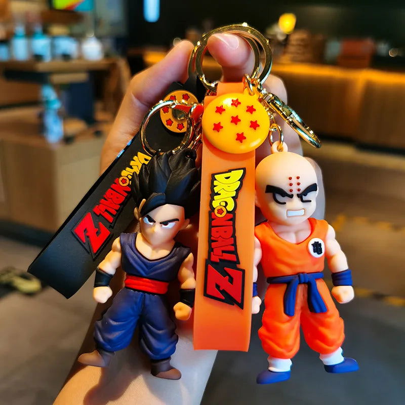 Anime Dragon Ball Keychain Fashion Jewelry Son Goku Vegeta Piccolo Action Figures 8CM PVC Key Ring for Men Women Bag Pendant - Slobuy