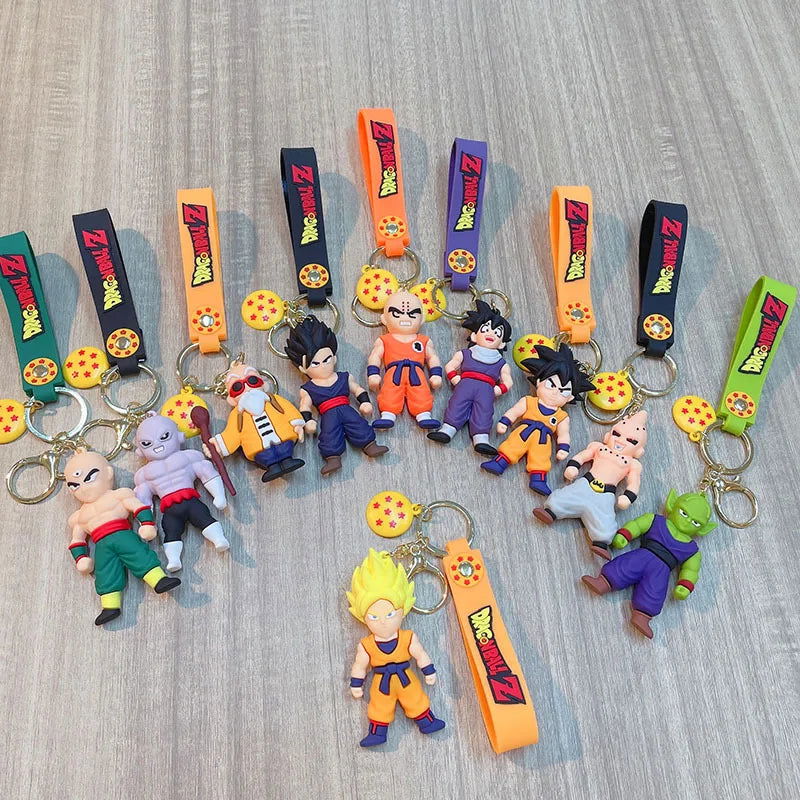 Anime Dragon Ball Keychain Fashion Jewelry Son Goku Vegeta Piccolo Action Figures 8CM PVC Key Ring for Men Women Bag Pendant - Slobuy