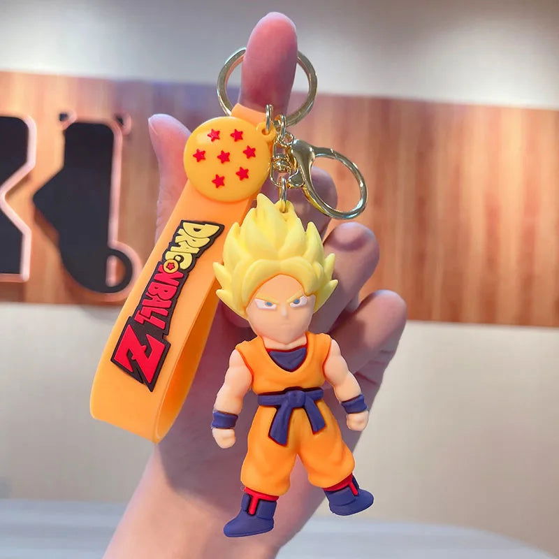 Anime Dragon Ball Keychain Fashion Jewelry Son Goku Vegeta Piccolo Action Figures 8CM PVC Key Ring for Men Women Bag Pendant - Slobuy