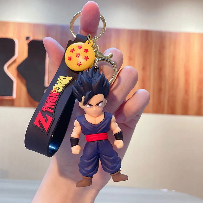 Anime Dragon Ball Keychain Fashion Jewelry Son Goku Vegeta Piccolo Action Figures 8CM PVC Key Ring for Men Women Bag Pendant - Slobuy
